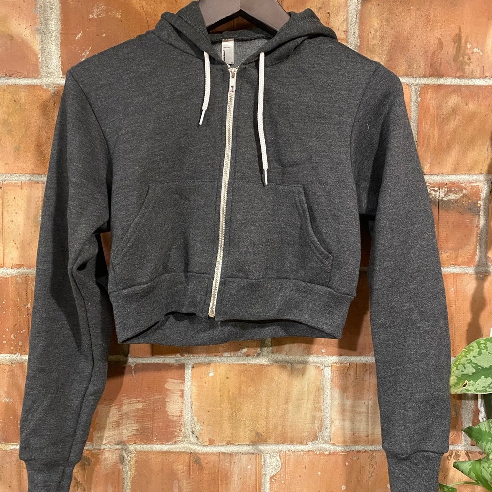 Cropped American Apparel zip up hoodie